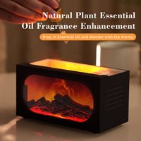 Diffuseur d'arômes pour cheminée, humidificateur d'air ultrasonique 140 ml, huile essentielle, brume froide électrique, lumière LED colorée pour la maison