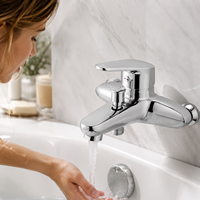 Mitigeur de douche mural moderne de luxe chromé à levier unique avec inverseur, robinet de baignoire en laiton