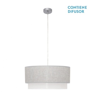 Lampada a Sospensione 3xE27 Grigio/Bianco 50x50 cm - Illuminazione Decorativa per Spazi Moderni e Funzionali - Product Image 1