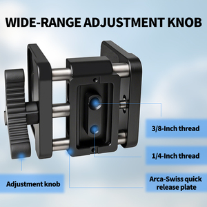 Support de trépied tactique en alliage d'aluminium Arca pour fixation rapide, adaptateur de rotule à queue d'aronde, capacité de charge de 20 kg, noir - Product Image 4
