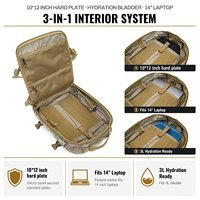 Sac à dos tactique 12L en nylon 1000D avec couvercle de casque amovible Molle à découpe latérale pour la plupart des porte-plaques, idéal pour l'entraînement EDC