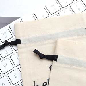 10*15cm Cotton Linen Drawstring Bags Custom Logo Size Environmental Cotton <b>Canvas</b> Fabric Packing Dust Pouch - Product Image 4