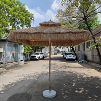 Payung Lipat Ganda Model Atap Jerami Hawaii dari Source Factory, Berbahan Aluminium, Cocok untuk Taman, Teras, Restoran, Paviliun, Hotel, dan Peneduh