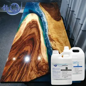 arte resina e endurecedor Suppliers-Epoxy Resin and Hardener Art for Landscape Concept Coffee Table River Table No Bubbles Free VOCs Food Safe Epoxy Resin
