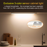 Lumière LED sans fil à détecteur de mouvement magnétique PIR, rechargeable, à intensité variable, pour placard, armoire, cuisine, chambre