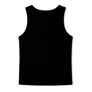 เสื้อกล้ามถักสำหรับผู้ชาย สีพื้น คอกลม สวมใส่สบาย ผ้าฝ้าย 100% สีขาว ดำ เทา เขียวมะกอก - Product Image 6