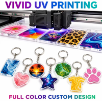 Porte-clés personnalisé en acrylique, double face, logo holographique, impression UV, mousqueton, vente en gros, directement de l'usine, faible MOQ