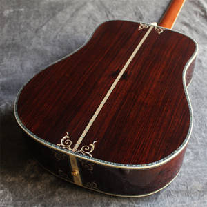 Guitarra Acústica Deluxe con Incrustaciones Hechas a Mano de 41 Pulgadas, Guitarra Acústica, Guitarra de Madera Maciza Hecha a Mano - Product Image 5