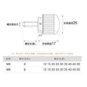 304 Stainless Steel Round Head Knurled Hand Screw M6 M8 25mm Industrial Grade A Electronic Device Manufacturing - Product Image 3