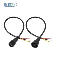 Connecteur rond étanche en plastique noir 3 broches 18AWG pour lumières LED de Noël extérieures