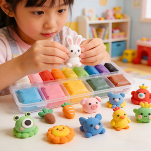 Pâte à modeler super légère pour enfants, argile à séchage à l'air, plastiline faite à la main, jouet éducatif DIY - Product Image 1