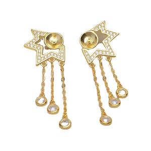 Pendientes de Plata S925 con Corona y 6-7 Perlas, Pendientes Colgantes Finos Personalizados para Mujer, Accesorios DIY con Bandeja Vacía 1073 - Product Image 5