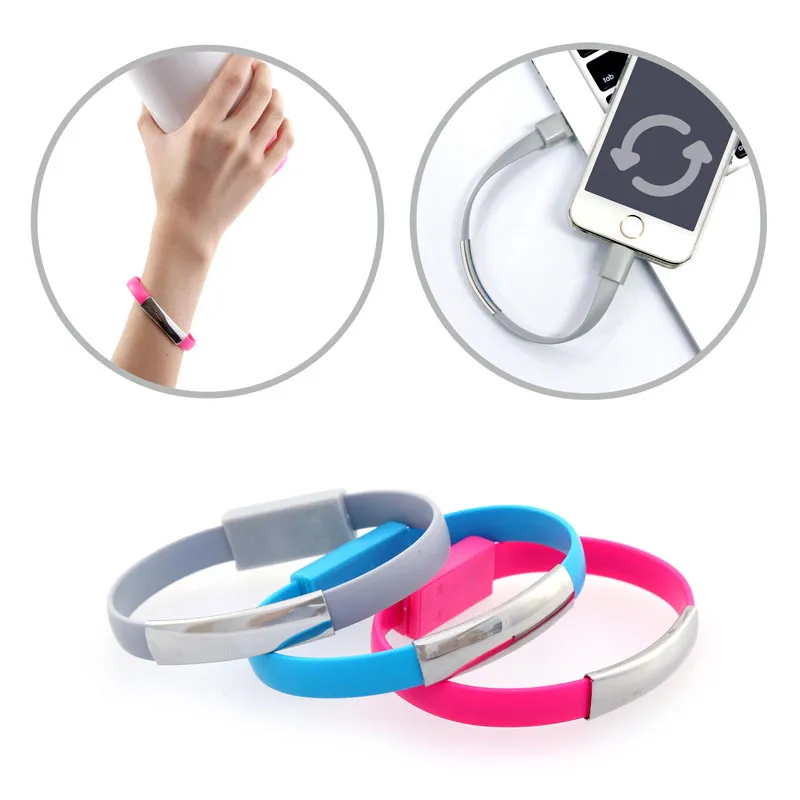 Hot Kerstcadeaus Micro Usb Opladen Data Kabel Armband Opladen Data Sync Cord Voor Android Iphone Smartphones