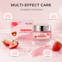 Masque de nuit pour les lèvres à la fraise OEM Skincare, acide hyaluronique, glycérine, hydratant, pour les lèvres gercées, sèches et craquelées, réduit les ridules des lèvres