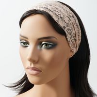 Nouveau serre-tête large en dentelle multicolore élégant et extensible, accessoire capillaire ajouré polyvalent pour femme, idéal pour mariage haut de gamme