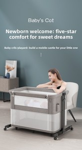 Cuna Portátil Plegable 3 en 1 con Juguetes, Cuna Colecho para Recién Nacidos de 0 a 36 Meses, Corralito y Cama Grande Adaptable - Product Image 5