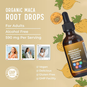 Gotas Herbales de Ashwagandha y Raíz de Remolacha para Vitalidad Masculina, Energía Herbal, Mejora Deportiva para Hombres y Mujeres, Suplementos de Raíz de Maca - Product Image 4