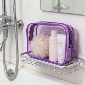 Sac de rangement pour cosmétiques imperméable en PVC transparent avec fermeture éclair, portable, pour les soins de la peau en voyage - Product Image 2