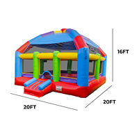 Grand château gonflable d'extérieur pour enfants, jeu de fête, maison de rebond colorée en PVC avec souffleur d'air pour location commerciale
