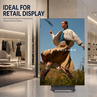 Pantalla LED para Póster de Diseño Plegable en 4 Partes, 1280X1920mm, P1.53, P1.86, P2, P2.5, Tótem LED, Señalización Digital Interior, Video Wall con Ruedas