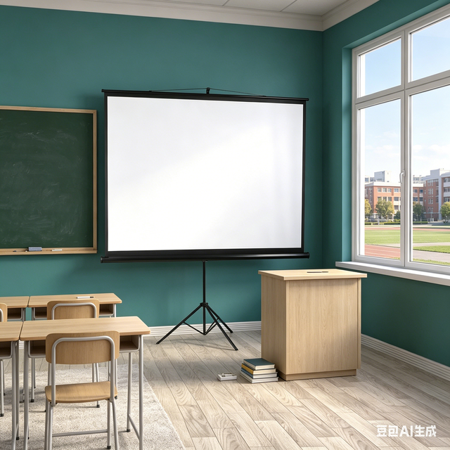 84'' Lightweight 4K Matte White Tripod Projector Screen Retractable Tripod Projection Screen for Classroom