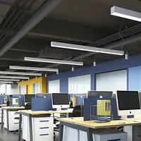 Lámpara colgante lineal LED para oficina, luz de techo de 4 pies, 30 vatios, 40 vatios, diseño comercial, aprobado por ETL