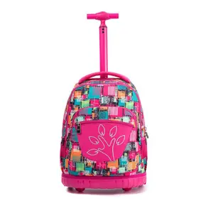 Trolley School Laptop Tas Reis Lunch Rugzak Met Wheeleds Nieuw Aankomen Ontwerp Hoge Kwaliteit Kinderen Polyester Aangepaste Mode