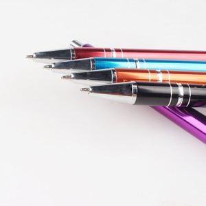 Stylos à bille en aluminium promotionnels en gros avec impression publicitaire et logos personnalisés pour la papeterie scolaire et de bureau - Product Image 2
