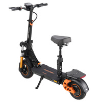 Stock UE 800W 48V 18Ah 45km/h TWOFISH V5 MAX Trottinette électrique Pneus avant 11 pouces et arrière 10 pouces avec siège
