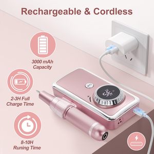 Taladro Eléctrico Profesional Portátil para Uñas, 35000 RPM, Pantalla LCD, Recargable, 11 Brocas, para Remover Esmalte Acrílico en Casa - Product Image 4