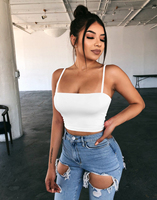 Nuevas blusas cortas para mujeres Venta al por mayor Spaghetti Strap Casual Sexy Sport Top Tube Tops Mujeres