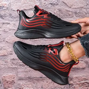 2024 OEM נעלי ספורט גברים שחורות אדומות באיכות גבוהה
