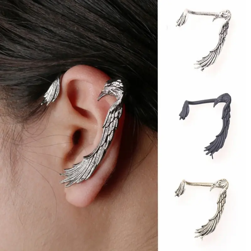 New Design Raven Cuff Earring for Women Gothic Punk Crow Bird Shape Ear Warp Earring