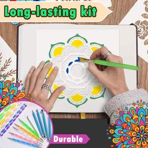 Alat Lukis Mandala Dotting, Kit Lukisan Dotting Batu, Set Alat Stencil Cat Dot, Perlengkapan Kerajinan Seni untuk Menggambar Seni Mandala di Batu dan Kuku - Product Image 4