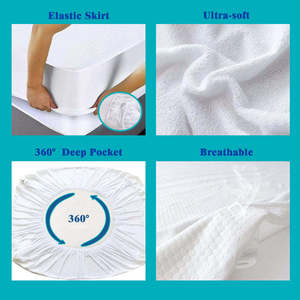 Proveedor OEM profesional Transpirable Totalmente con cremallera Funda de colchón a prueba de agua Protector de colchón impermeable - Product Image 2