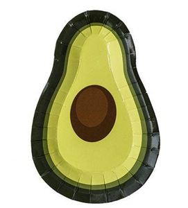 Modern Avocado Design Hot Selling 7 X 10 Inch Paper <b>Plates</b> for Birthday Parties and Fiester Decorations - Product Image 3