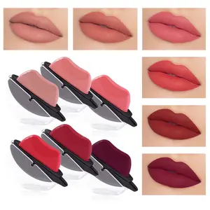 Lipstik malas matte 9 warna baru tidak dilepas makeup pelembab lipstik hangat grosir
