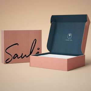 高品質 高級 オリジナル印刷ロゴ入り 段ボール製折りたたみ式 郵送用梱包・発送用ブラックカートンボックス - Product Image 3