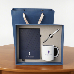 定制标志企业纪念品套装笔记本陶瓷马克杯笔商务礼品盒套装 - Product Image 2