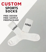Gym Chaussettes De Luxe Qualité Mode Coton Hommes Crew Chaussettes Broderie Logo Imprimer Gym Chaussettes Personnalisées