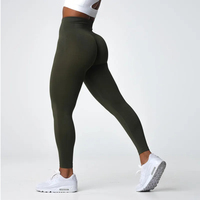 Ensemble de leggings de sport et yoga sans couture, taille haute, effet push-up fessier, personnalisable, neuf et de haute qualité