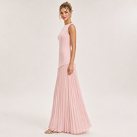 Robe d'été maxi élégante en mousseline plissée de luxe pour femme, grande taille, haute qualité, style romantique