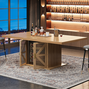 <span class=keywords><strong>2025</strong></span> Thiết Kế Mới Mộc Mạc Trang Trại Mộc Mạc Gỗ Sồi Bữa Ăn Tối Bàn Ăn Với Lưu Trữ Lớn Cơ Sở Tủ - Product Image 2