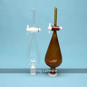 Imbuto di separazione a imbuto separatore 3.3 in vetro borosilicato a forma di pera di alta qualità per laboratorio