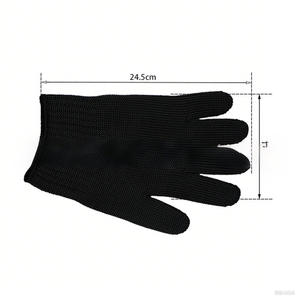 Gants anti-coupure tricotés noirs, protection de niveau 5 pour outils de survie - Product Image 3
