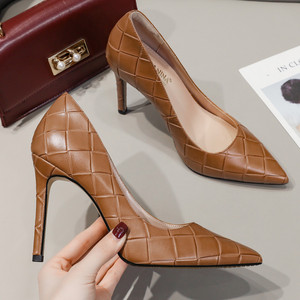 Chaussures à talons hauts pointus pour femmes, printemps-automne, noir, bleu, <span class=keywords><strong>beige</strong></span>, talons fins, sexy, pour le bureau, escarpins à talons aiguilles - Product Image 6