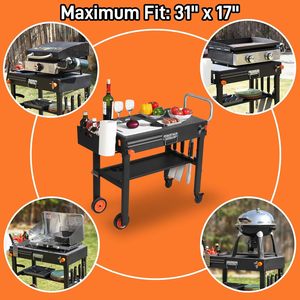 Blackstone Portable Folding <b>Storage</b> <b>Cart</b> 44.5x78.7x71.9cm Metal Camping Outdoor Use - Product Image 3