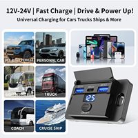 Tomacorriente USB de 12V, 72W PD, 36W QC, 18W, Montaje Superficial, Interruptor, Voltímetro, para RV y Embarcaciones