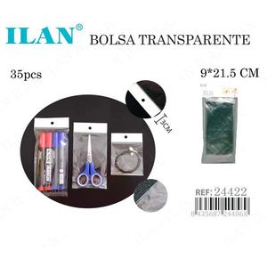 Borsa trasparente Ilan 9x21,5 cm 35 pezzi con intestazione per conservazione e organizzazione - Product Image 3