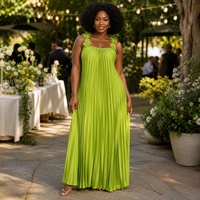 Robe longue plissée sexy et élégante pour femmes africaines, style bohème pour les vacances, robe décontractée à bretelles fines pour femmes